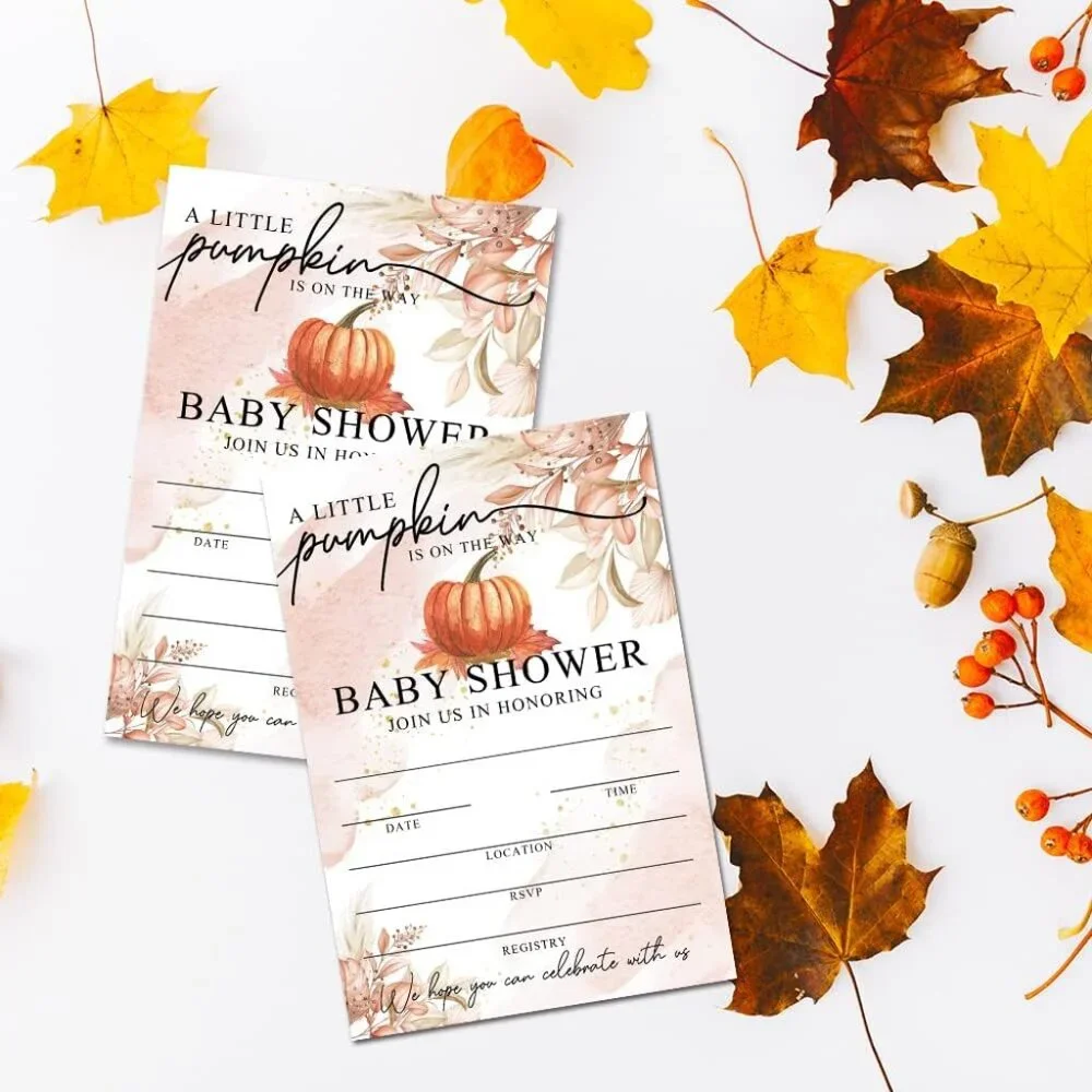 Baby Shower Invitation Cards and Envelopes Fall